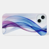 青と紫の流れるような形 iPhoneケース (裏面横)