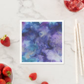 青と紫の液体水の色マルブル絵を描 スタンダードカクテルナプキン (インサイチュ)