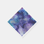 青と紫の液体水の色マルブル絵を描 スタンダードカクテルナプキン (角)
