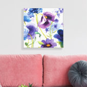 青と紫の混合庭園 キャンバスプリント (インサイチュ (リビング))