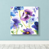 青と紫の混合庭園 キャンバスプリント (インサイチュ (ウッドフロア))