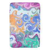 青と紫の渦巻き抽象芸術 バスマット (正面縦)