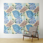 青と紫の熱帯葉の タペストリー (インサイチュ(横))