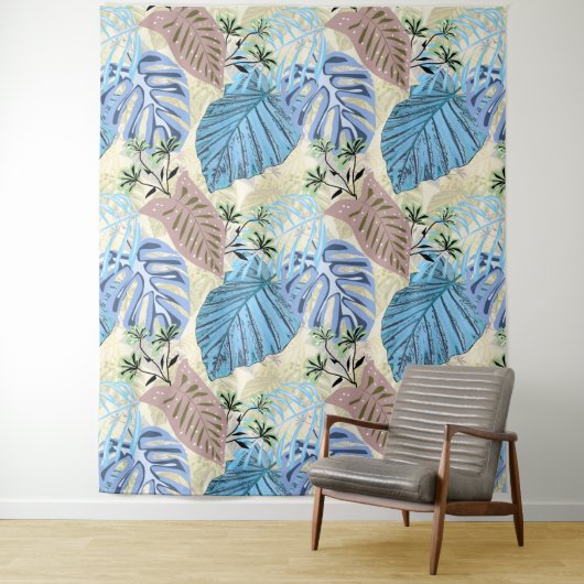 青と紫の熱帯葉の タペストリー (インサイチュ)