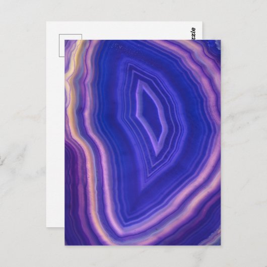 青と紫の瑪瑙のはがき ポストカード (正面/裏面)