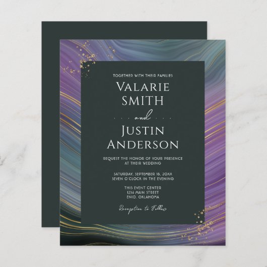 青と紫の瑪瑙の石のバジェット結婚ズ (正面/裏面)