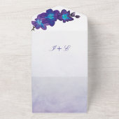 青と紫の結婚式招待状 オールインワン招待状 (外側)