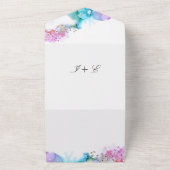 青と紫の結婚式招待状 オールインワン招待状 (外側)