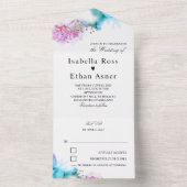 青と紫の結婚式招待状 オールインワン招待状 (内側)