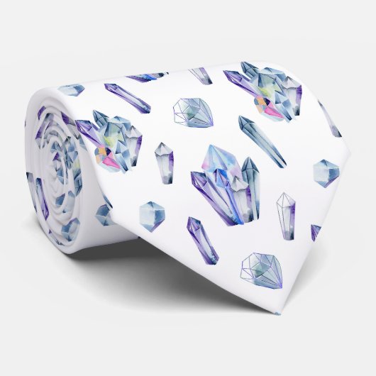 青と紫の結晶 ネクタイ (ロール)