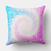 青と紫の絞り染めヒッピー旋回 クッション (裏面)