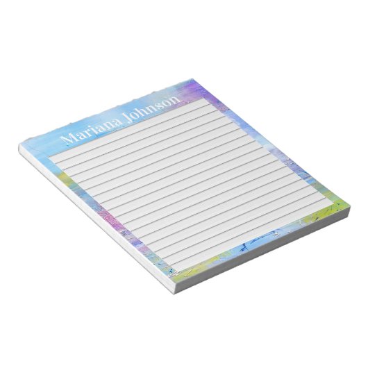 青と紫の線の抽象化された背景 ノートパッド (アングル)