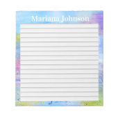 青と紫の線の抽象化された背景 ノートパッド (正面)