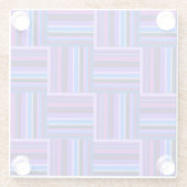 青と紫の織ストライプり模様 ガラスコースター (裏面)