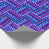 青と紫の織ストライプり模様 ラッピングペーパー (角)