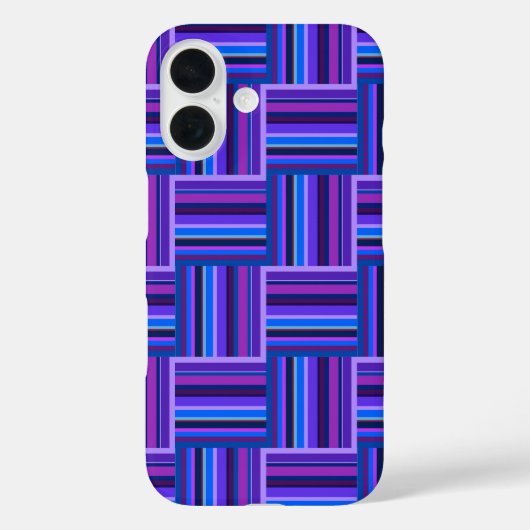 青と紫の織ストライプり模様 Case-Mate iPhoneケース (裏面)