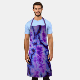 青と紫の色合いの絞り染め エプロン