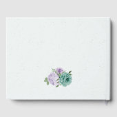 青と紫の花のウェディング ゲストブック (裏面)