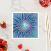 青と紫の花の夢の抽象的なフラクタルアート スタンダードカクテルナプキン (インサイチュ)