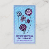 青と紫の花メイド❊&ハウスキーピングフローラ 名刺 (裏面)