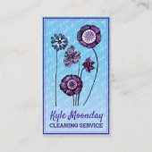 青と紫の花メイド❊&ハウスキーピングフローラ 名刺 (正面)
