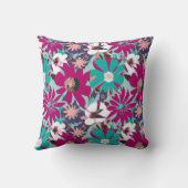 青と紫の花柄 クッション (裏面)