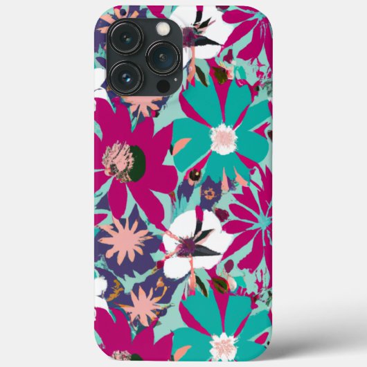 青と紫の花柄 Case-Mate iPhoneケース (裏面)