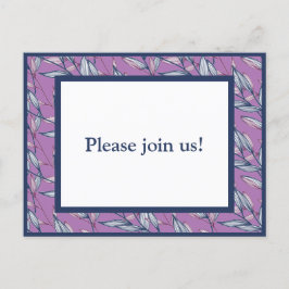 青と紫の葉 インビテーションポストカード