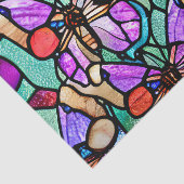 青と紫の蝶のステンドグラスのデコパージュ 薄葉紙 (詳細)