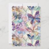 青と紫の蝶のブライズシャワー 招待状 (裏面)