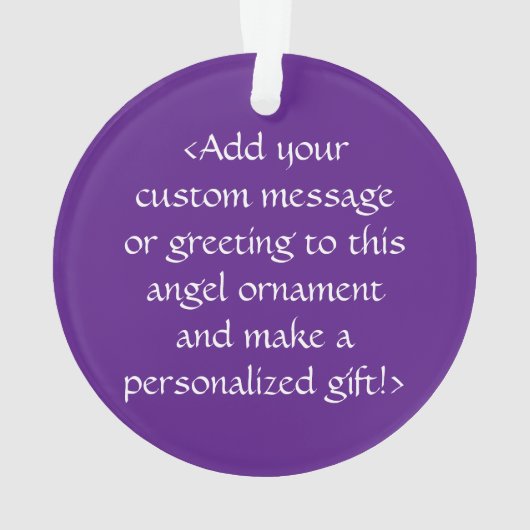 青と紫の認識度リボンのカスタムオーナメント オーナメント (裏面)