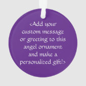 青と紫の認識度リボンのカスタムオーナメント オーナメント (裏面)