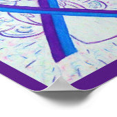 青と紫の認識度リボンエンジェルポスター ポスター (角)