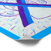 青と紫の認識度リボンエンジェルポスター ポスター (角)