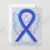 青と紫の認識度リボンエンジェルポストカード ポストカード (正面/裏面)