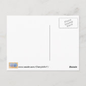 青と紫の貝殻が砂浜の絵はがき ポストカード (裏面)