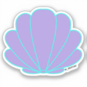 青と紫の貝殻 シール (正面)