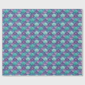 青と紫の貝殻 ラッピングペーパー (フラット)