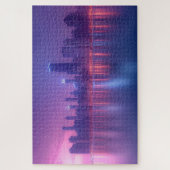 青と紫の超高層ビル ジグソーパズル (縦)