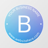 青と紫の退色(編集可能グラデーション文字) ウィンドウサイン (シート)