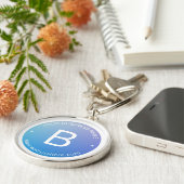 青と紫の退色(編集可能グラデーション文字) キーホルダー (側面)