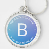 青と紫の退色(編集可能グラデーション文字) キーホルダー (正面)