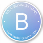 青と紫の退色(編集可能グラデーション文字) シール (正面)