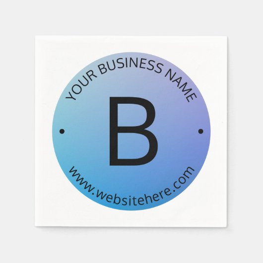 青と紫の退色(編集可能グラデーション文字) スタンダードカクテルナプキン (正面)