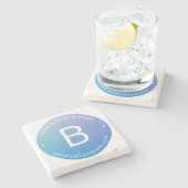 青と紫の退色(編集可能グラデーション文字) ストーンコースター (横)