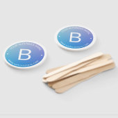 青と紫の退色(編集可能グラデーション文字) ハンドファン (組立なし)