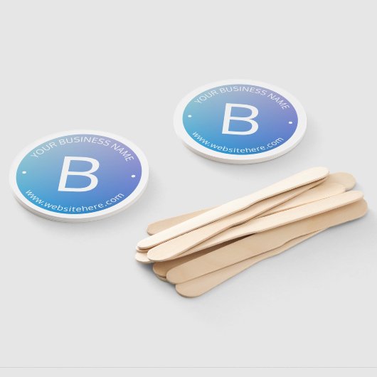 青と紫の退色(編集可能グラデーション文字) ハンドファン (組立なし)