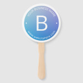 青と紫の退色(編集可能グラデーション文字) ハンドファン (正面)