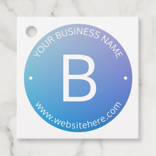 青と紫の退色(編集可能グラデーション文字) フェイバータグ (正面)