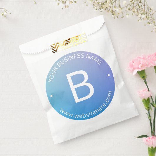 青と紫の退色(編集可能グラデーション文字) フェイバーバッグ (封をした状態)